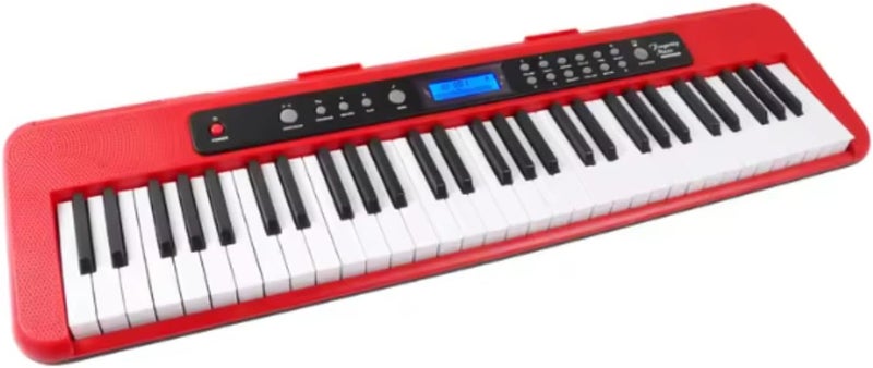 Aiersi A828 Touch Response 61 Keys Beginner Keyboard with Built-In Lessons - Red - Image 5