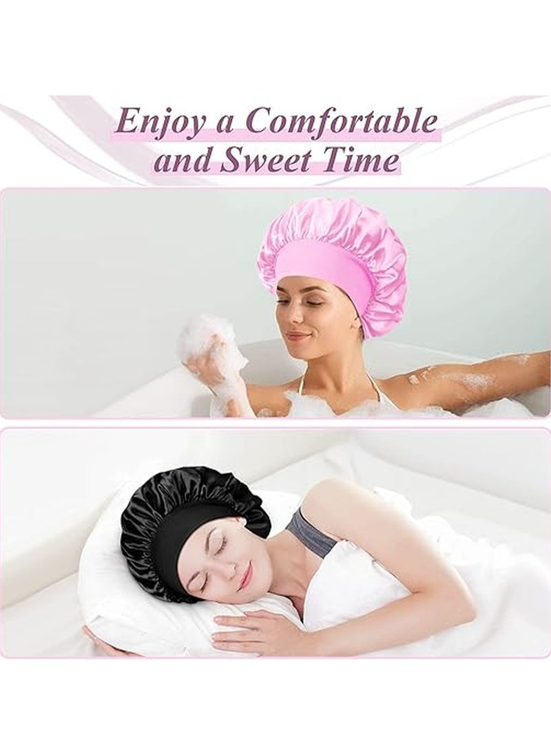 Kimaya Satin Hair Cap Women's Silk Sleep Cap for Natural Hair Pink  - Image 4