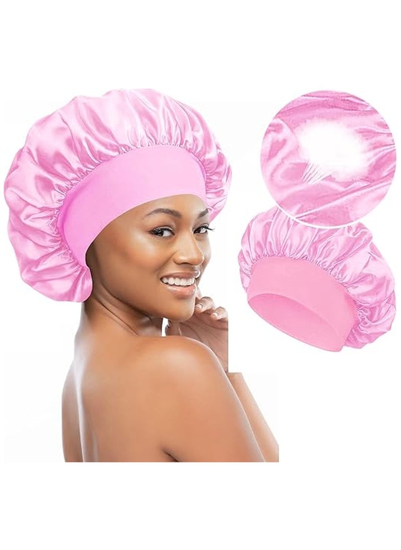 Kimaya Satin Hair Cap Women's Silk Sleep Cap for Natural Hair Pink  - Image 1