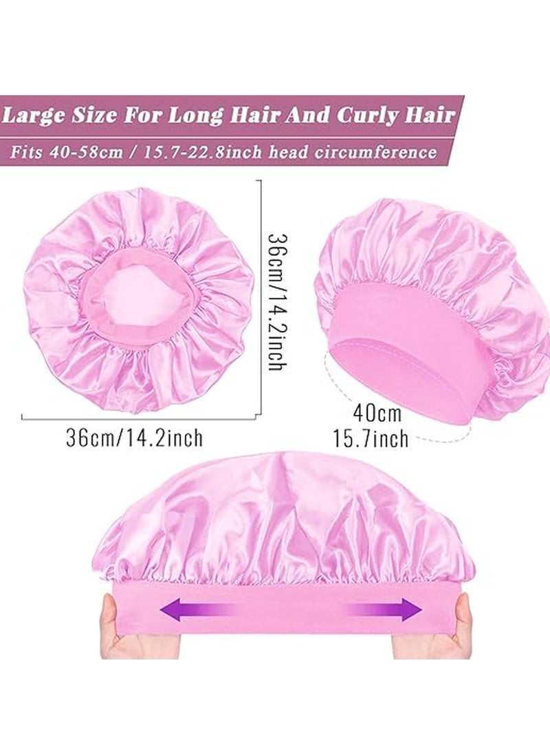 Kimaya Satin Hair Cap Women's Silk Sleep Cap for Natural Hair Pink  - Image 3