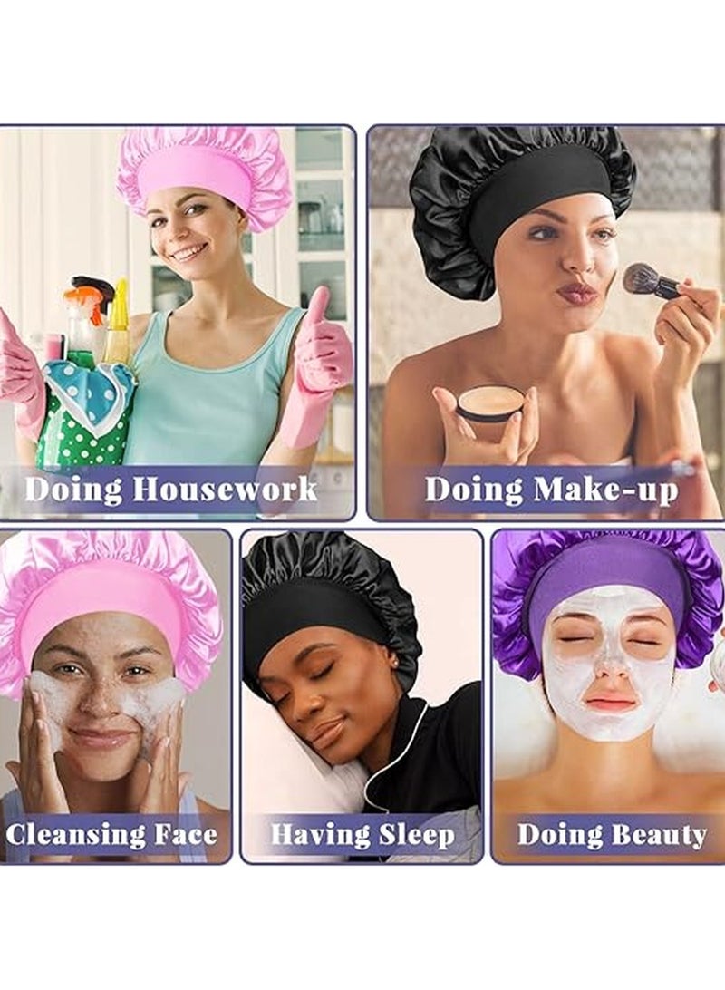 Satin Hair Cap Women's Silk Sleep Cap for Natural Hair Pink
