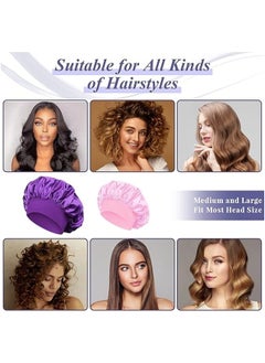 Kimaya Satin Hair Cap Women's Silk Sleep Cap for Natural Hair Pink  - Image 5