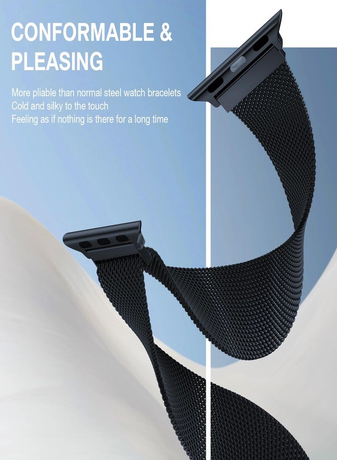 MARGE PLUS Stainless Steel Milanese Loop Compatible with Apple Watch Band 38mm 40mm 41mm 42mm（series 11/10） for men and women, Magnetic Clasp Replacement for iWatch Bands Ultra Series11 10 9 8 7 SE 6 5 4 3 2 1, Midnight - Image 5