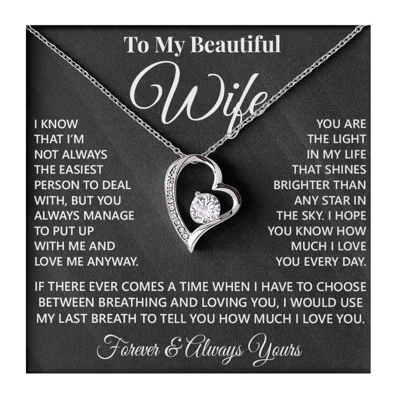 CALLA DECORGIFTS To My Beautiful Soulmate 'Forever Love' Gift Necklace Box With Amazing, Wearing Husband's Love - #19 - Image 1
