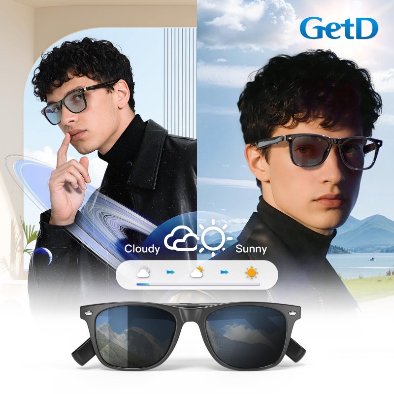 GetD 2026 AI Glasses for Men & Women, Smart Glasses Powered by ChatGPT, AI Real-time Translation with 145 Languages, 11H Music Play, Bluetooth Glasses with Photochromic Lens for Daily Use, Travel - Image 5