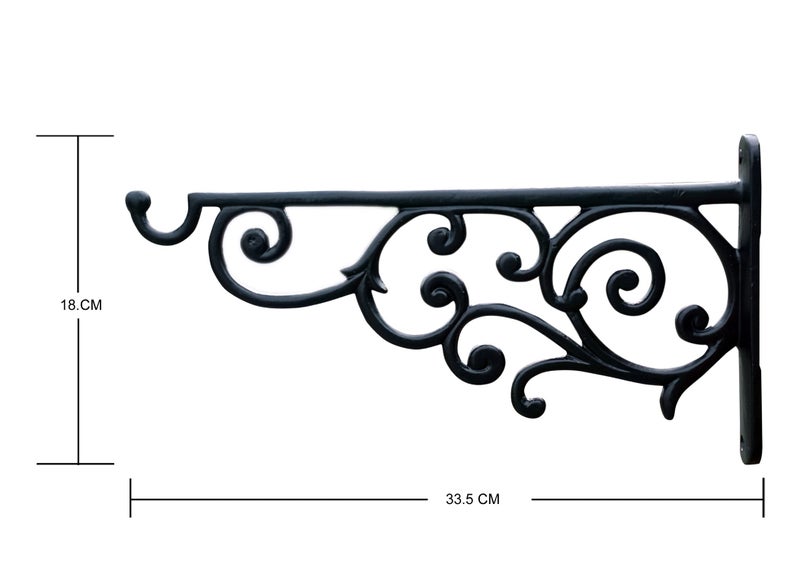 GHAR DWAR Metal Wall Hook Hanging Plant Bracket Decorative Straight Plant Hanger for Pots Bird Feeder Planters Lanterns Macrame Wind Chimes Indoor Outdoor (Pack of 1, Black) - Image 5