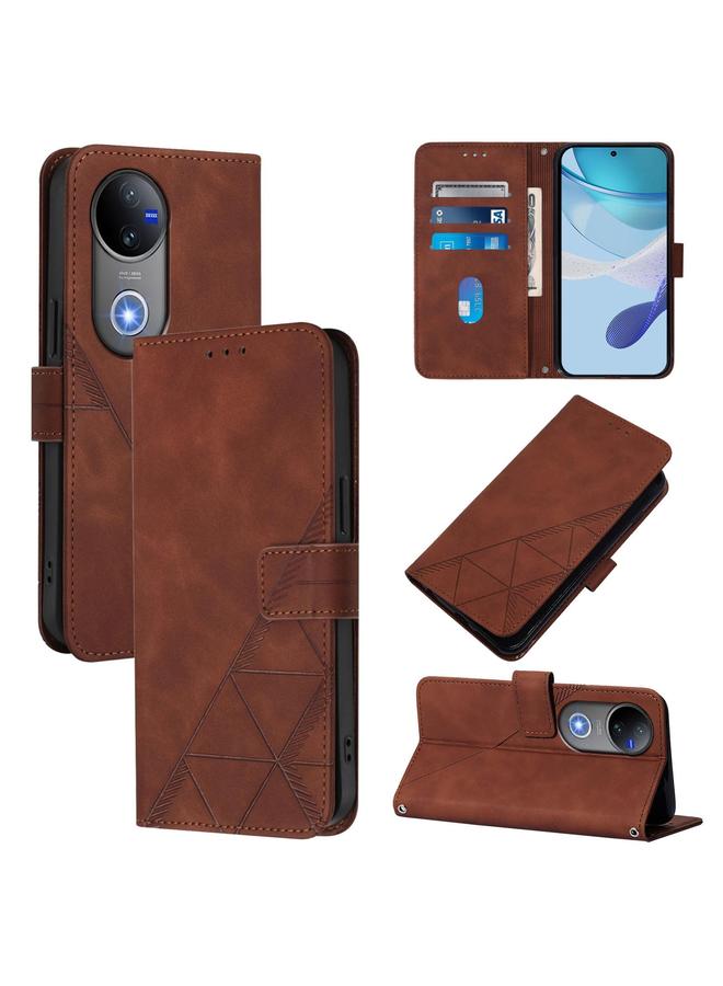The Bros Case For vivo V50 Global Crossbody 3D Embossed Flip Leather Phone Case