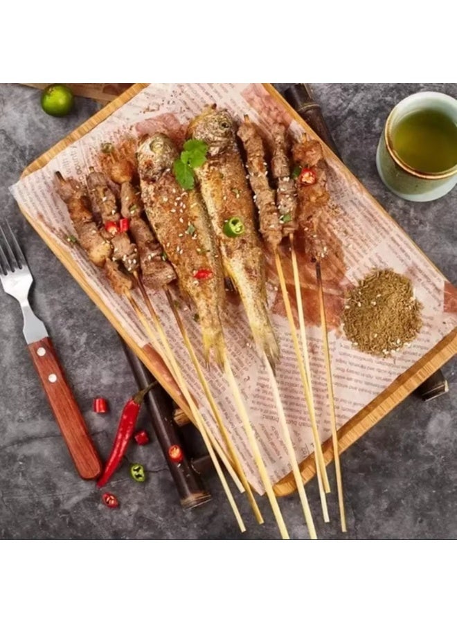 AL ARQAM Premium Bamboo Skewers - 30cm Long, 90 Pieces | Eco-Friendly Heavy Duty Wooden Sticks for BBQ, Grilling, Shish Kabob, Roasting, and Appetizers - Image 4