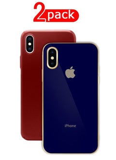HICOOL 2Pack for iPhone X Case/ iPhone XS Case Shockproof Hard PC Electroplated Ultra Thin Back Cover 5.8 inch  - Image 1