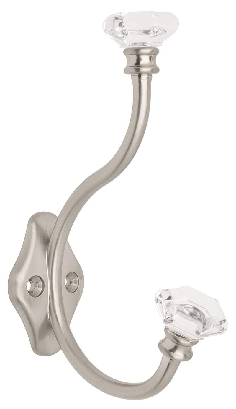Liberty 128734 Acrylic Facets Design Coat And Hat Hook  Satin Nickel And Clear - Image 1