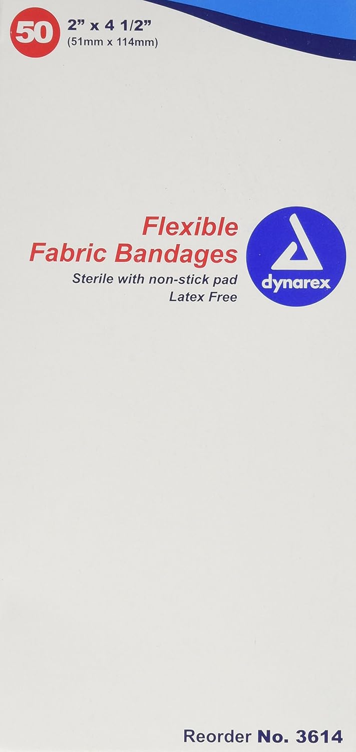 Dynarex Adhesive Fabric Bandage 2 Inches X 45 Inches Sterile 50 Count Pack of 2 - Image 2