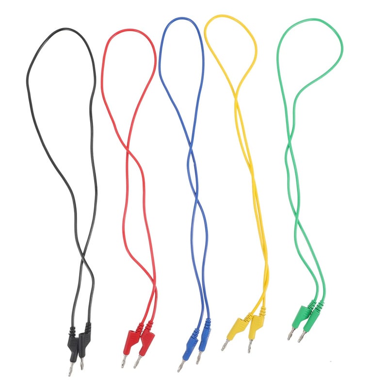 5 قطع من وصلات اختبار موز قابلة للتكديس مع كابلات معزولة لاختبارات الملتيميتر الكهربائية - Image 2