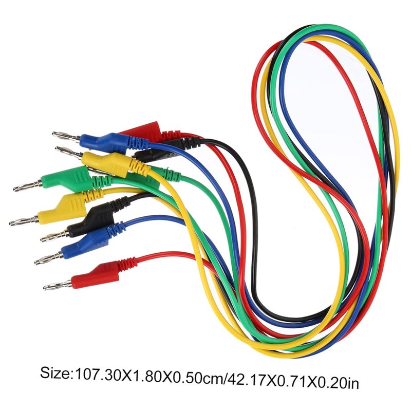 5 قطع من وصلات اختبار موز قابلة للتكديس مع كابلات معزولة لاختبارات الملتيميتر الكهربائية - Image 3