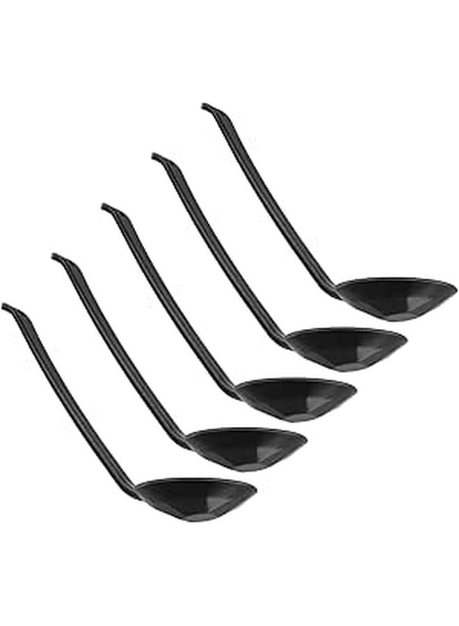 5Pcs Black Patterned Soup Spoons Set Sturdy Stirring Spoons for Hot Pot Ramen Porridge - Image 1
