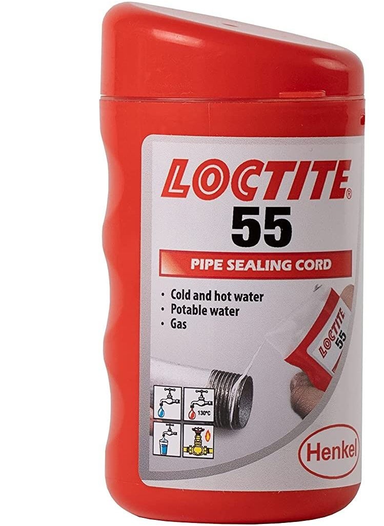 Loctite - LOCTITE 55 Pipe Thread Sealant, Non Curing Thread Sealant for Plumbing Pipes and Fittings, Reliable Fast Action Pipe Sealant for Metal and Plastic, 160m - Image 1