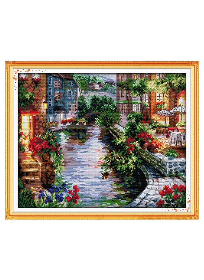 Y&D Lakeside Houses Pattern DIY Handmade Cross Stitch Kits Multicolour 50 x 41centimeter 
