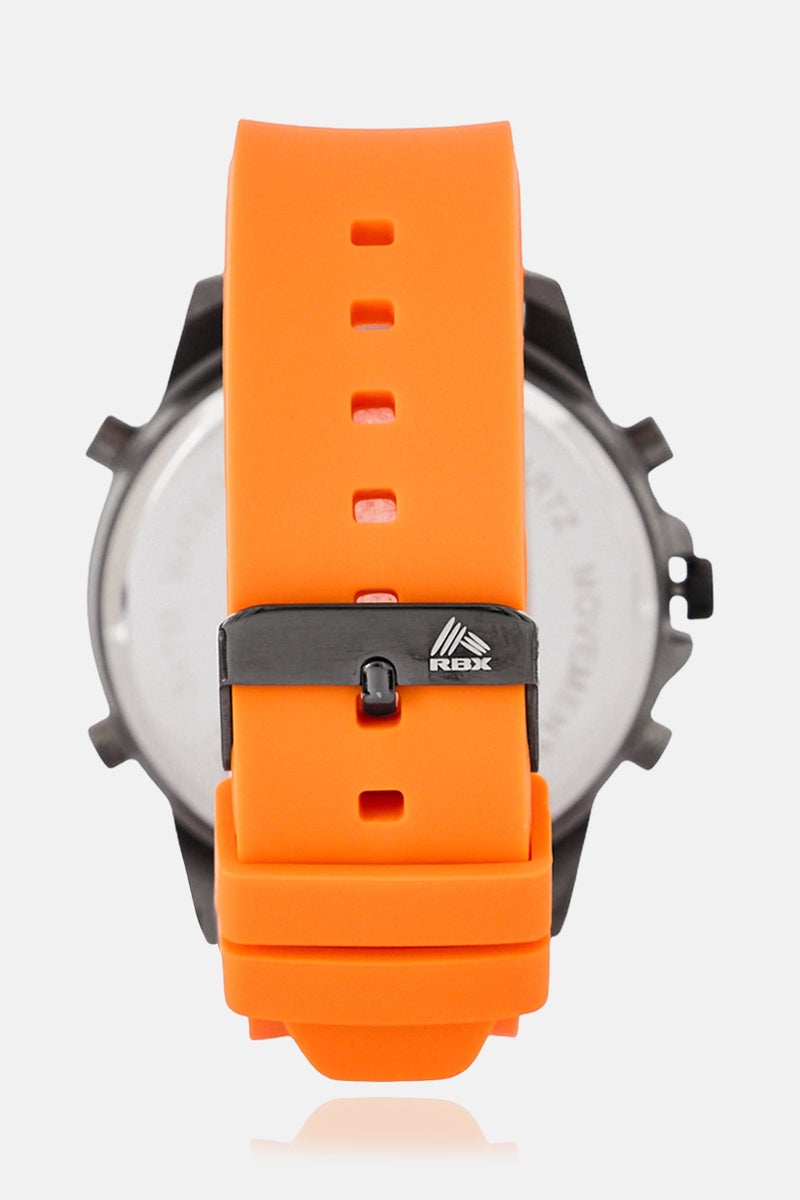 RBX ساعة رقمية بحزام سيليكون للنساء P4390-22072894 40 مم، برتقالي - Image 5