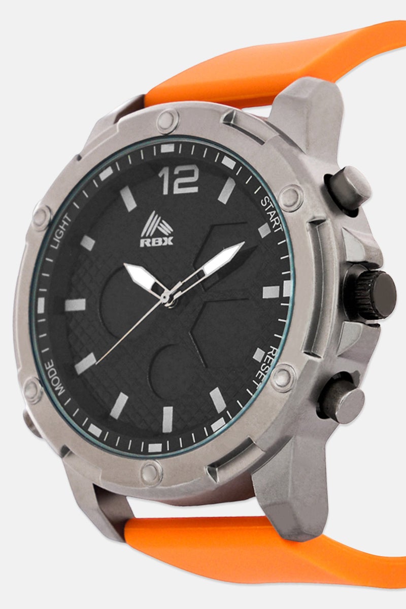 RBX ساعة رقمية بحزام سيليكون للنساء P4390-22072894 40 مم، برتقالي - Image 3