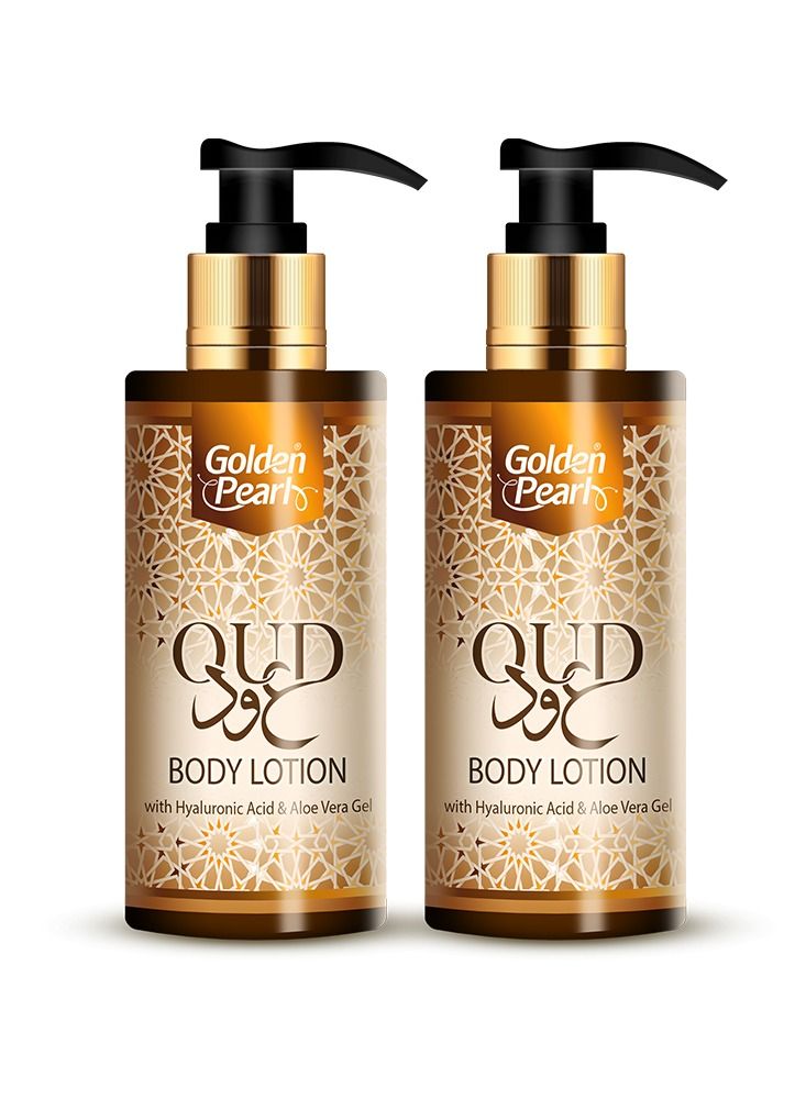Golden Pearl Golden Pearl OUD Body Lotion with Hyaluronic Acid & Aloe Vera Gel 400ml Pack of 2 - Image 1