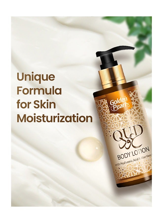 Golden Pearl Golden Pearl OUD Body Lotion with Hyaluronic Acid & Aloe Vera Gel 400ml Pack of 2 - Image 4