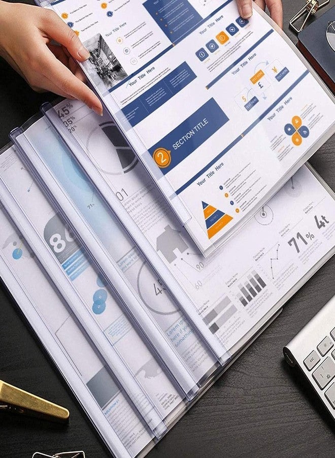 Jsmsh Plastic File Folder For Document Sliding Bar Report Covers Resume Presentation File Folders Organizer Binder For A4 Size Paper Pack Of 20 Transparent