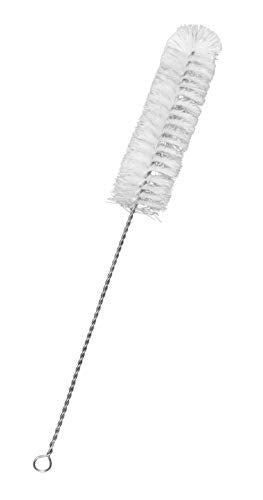 EISCO EISCO Nylon Cleaning Brush with FanShaped End 15  Twisted Stainless Steel Wire Handle  Ideal for 16  2 Diameter Glassware Beakers Test Tubes Cylinders Flasks Cups Jars Vases