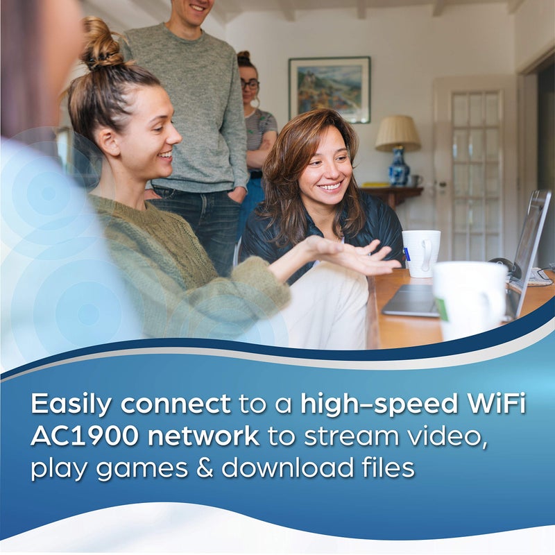 TRENDnet AC1900 High Power Dual Band Wireless USB Adapter, TEW-809UB, Stream 4K HD Video, Windows-Mac OS Compatible, NDAA & TAA Compliant, Increase Your Coverage, Detachable High Gain Antennas, Black - Image 3