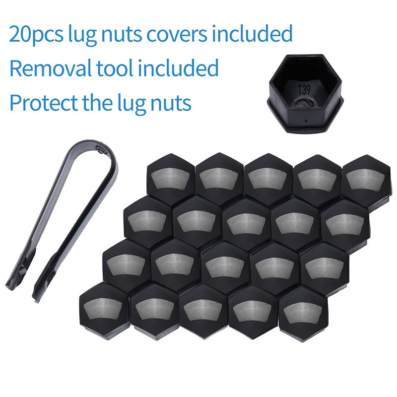 ChnewAuto M12x1.25 Black 6 Spline Lug Nuts - Anti-Theft, 1.38" Long, Set of 20 - Acorn Aftermarket Wheel Lug Nuts - Image 3