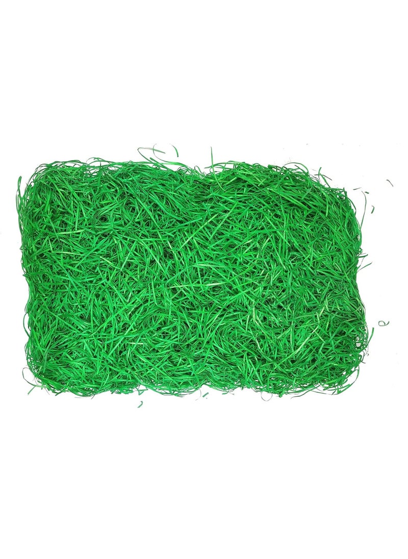 Generic Uniqon Pack of 100 Gram green color Grass Shredded Tissue Paper Easter Basket Hamper Filling Gift Packagingwrapping Basket Filling for Occasional Decoration Filling Needs  - Image 1