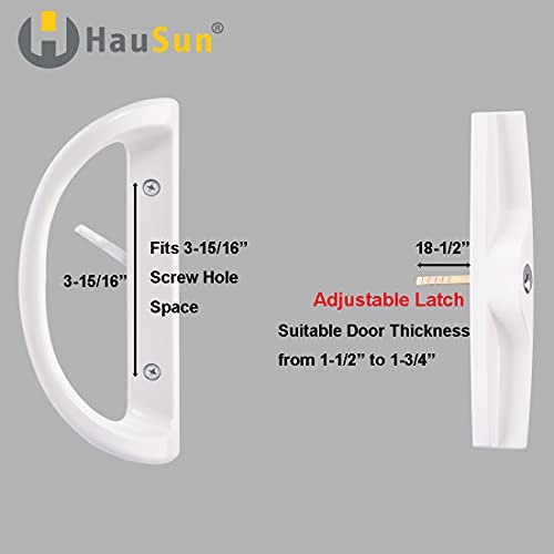 HauSun Sliding Patio Door Handle Set with Key Cylinder and Mortise Lock, Full Replacement Handle Lock Set Fits Door Thickness from 1-1/2" to 1-3/4", 3-15/16” Screw Hole Spacing, Reversible Design(Non-Handed) - Image 5