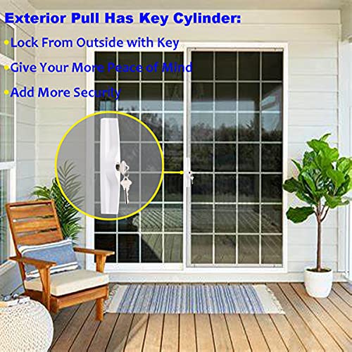 HauSun Sliding Patio Door Handle Set with Key Cylinder and Mortise Lock, Full Replacement Handle Lock Set Fits Door Thickness from 1-1/2" to 1-3/4", 3-15/16” Screw Hole Spacing, Reversible Design(Non-Handed) - Image 4