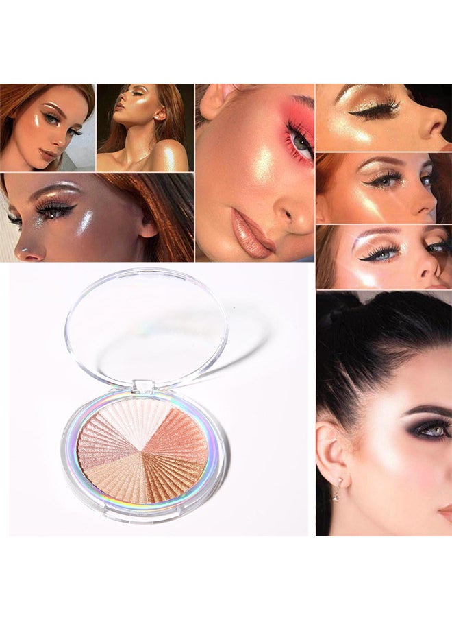 LANGMANNI 5 Colors Baked Highlighters Makeup for Face Eye Cheek Body, Highly Pigmented Eyeshadow, Ultra Shimmer Sparkle Illuminators Compact Makeup, Metallic Glitter Shimmer Bronzer, Pearl White, Pink, Champagn  - Image 5