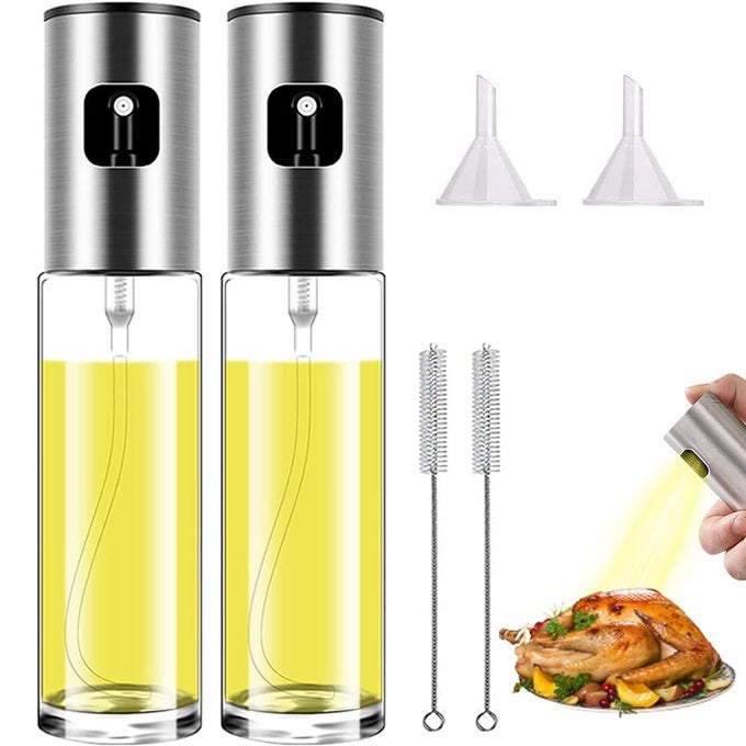 OIL SPRAYER FOR COOKING OLIVE OIL SPRAYER MISTER FOR AIR FRYER VEGETABLE VINEGAR OIL PORTABLE MINI KITCHEN GADGETS FOR BAKINGSALADGRILLINGBBQROASTING 2 PACK