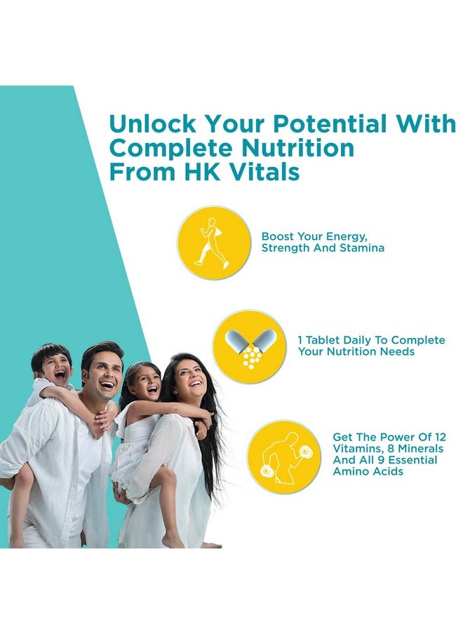 HEALTHKART - Hk Vitals Multivitamin For Men And Women With Zinc Vitamin C Vitamin D3 Multiminerals And Ginseng Extract Enhances Energy Stamina & Immunity 120 Multivitamin Tablets - Image 1