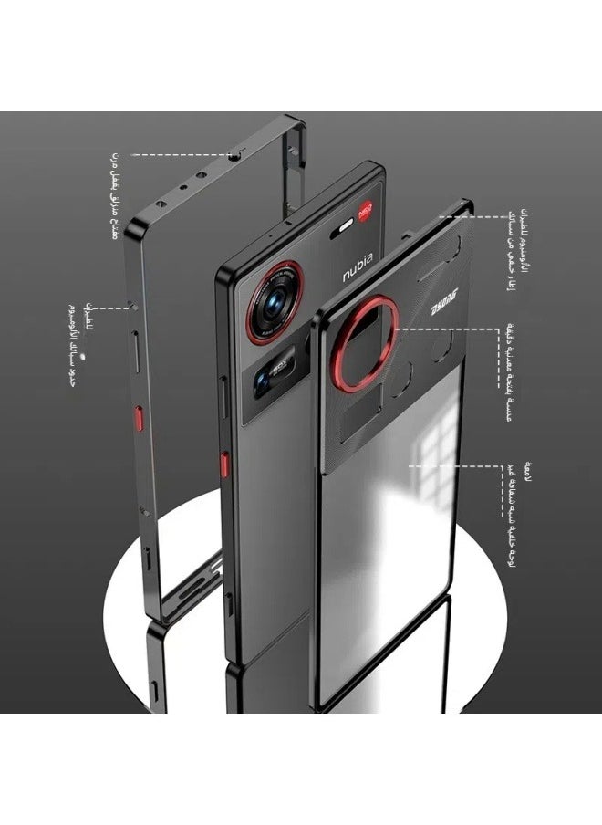 General The case is compatible with Nubia Z70 Ultra 5G, with screen protector, metal frame + matte polycarbonate surface back cover, with anti-shock camera protection  - Image 2