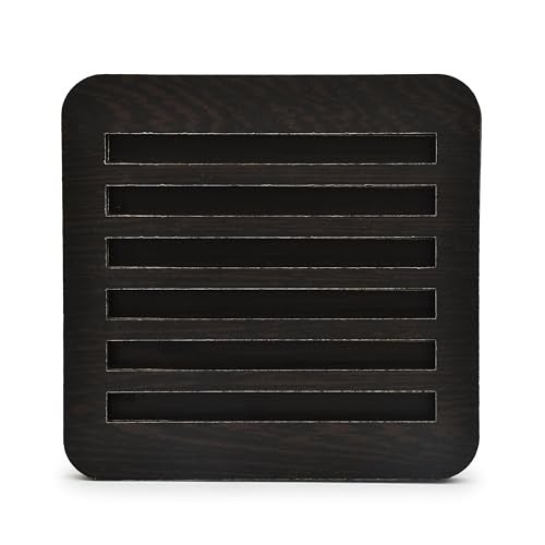 AARGKRAFT Handmade Wooden Drink Coasters with Stand | Solid Wood Tabletop Coasters for Tea Cups Coffee Mugs Beer Cans Bar Tumblers and Water Glasses, Set of 6 (Natural) - Image 2