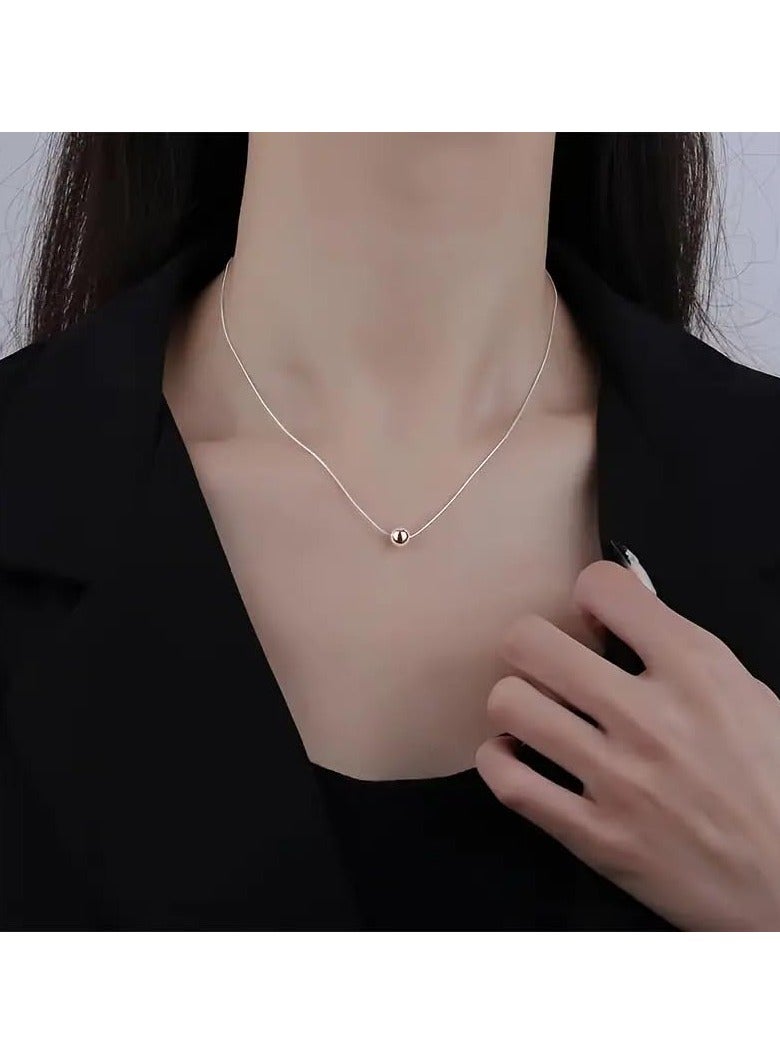 Fayrouz Jewellery Simple Ball Pendant Necklace Stainless Steel Fine Jewelry Party Gift for Women Girls Chain by Fairuz Jewelry - Image 2