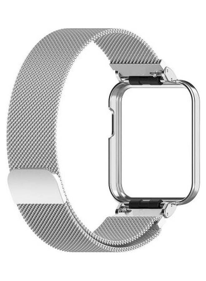 حلقة مغناطيسية من الفولاذ المقاوم للصدأ ميلانو، متوافقة مع ساعة Mi Watch Lite Silver - Image 1