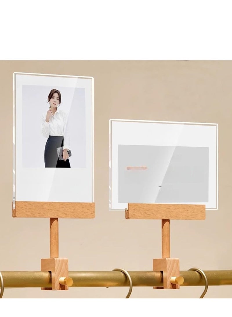 Eckek حامل لافتات أكريليك إيكك مع مشبك عرض مزدوج مع إطار أكريليك لحامل لافتات سعر الملابس - Image 2