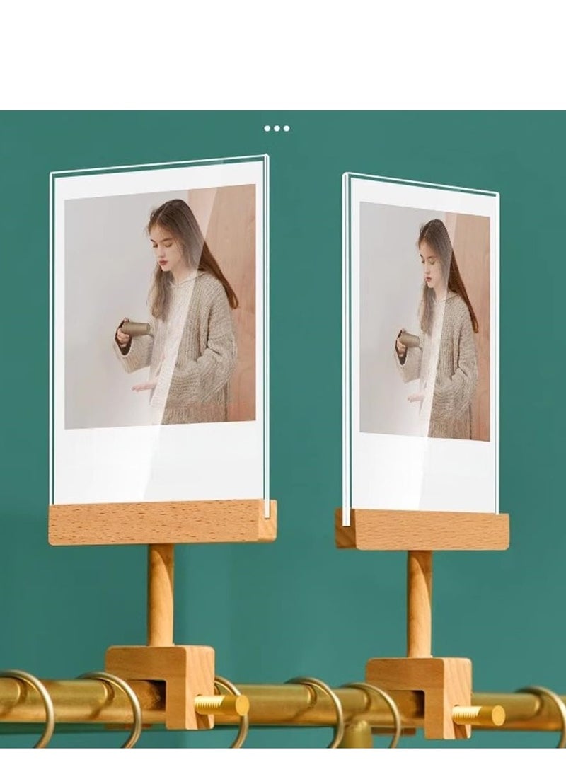 Eckek حامل لافتات أكريليك إيكك مع مشبك عرض مزدوج مع إطار أكريليك لحامل لافتات سعر الملابس - Image 3