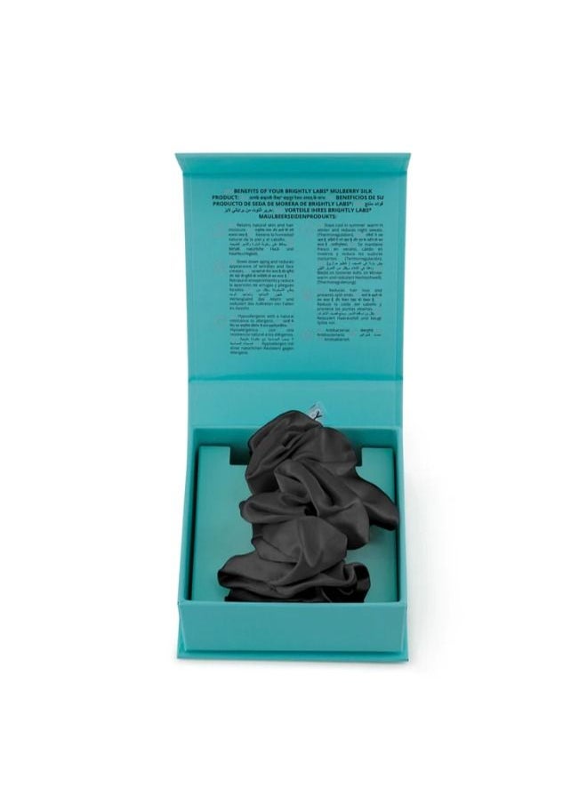 BRIGHTLY LABS 100% Pure Mulberry Silk Hair Scrunchies - Anti Hair Loss Elastic Hair Ties for Women - Set of Soft and Gentle Hair Accessories for Healthy Hair.  - Image 3