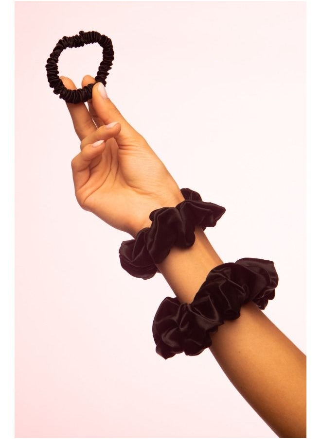 BRIGHTLY LABS 100% Pure Mulberry Silk Hair Scrunchies - Anti Hair Loss Elastic Hair Ties for Women - Set of Soft and Gentle Hair Accessories for Healthy Hair.  - Image 5