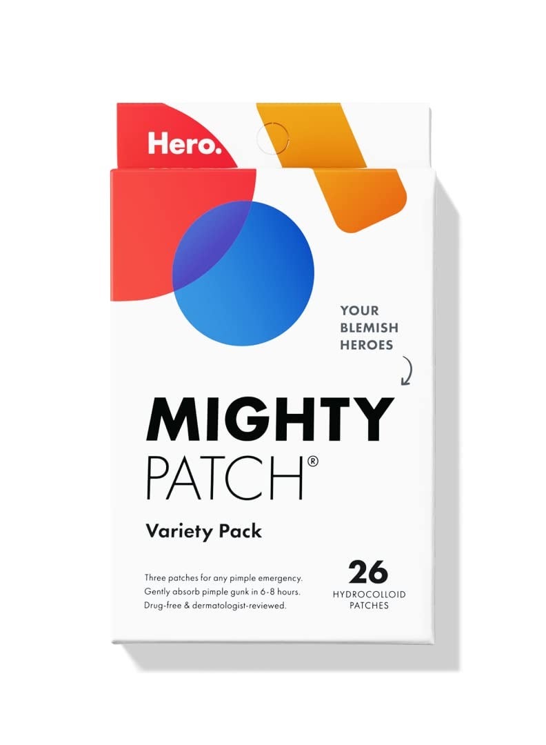 Mighty Patch Mighty Patch™ Variety Pack from Hero Cosmetics - Hydrocolloid Acne Pimple Patches for Covering Zits and Blemishes, Spot Stickers for Face and Skin, Vegan-friendly and Not Tested on Animals (26 Count)  - Image 1