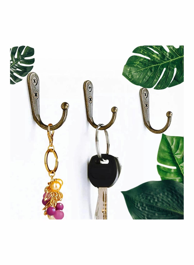 Vintage Bronze Coat Hook Set with Screws - Rustic Wall Mount Hooks for Coffee Cups, Jewelry, Keys, Hats, Kitchen Towels - Farmhouse Decor - Pack of 24 - Image 2