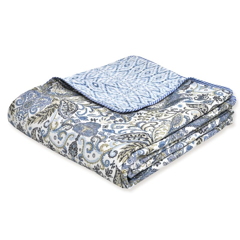 Tzafrir Dohar Double Bed, Cotton Soft Lightweight Bed Blanket, AC Dohar, Comforter All Seasons 84 x 96 inch- (Sky Blue Mahndi, Pack of 1) - Image 2