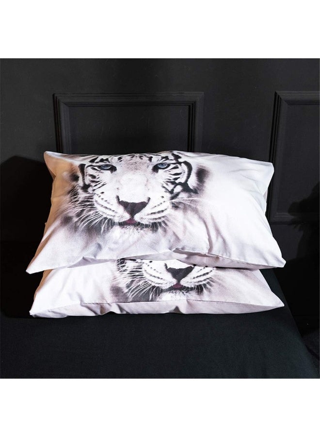 Homebed White Tiger Bedding Set Queen Size 3D Animal Print for Kids Boys Teens Duvet Cover Set  - Image 5