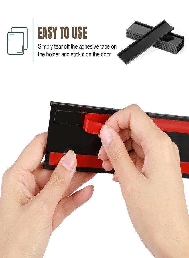 Lenink 6 Pack Name Plate Holder, Office Door Name Plate Holder Adhesive Wall Mount for Meeting Room, Business Department, Warning Area 8” X 2” (Black) - Image 3