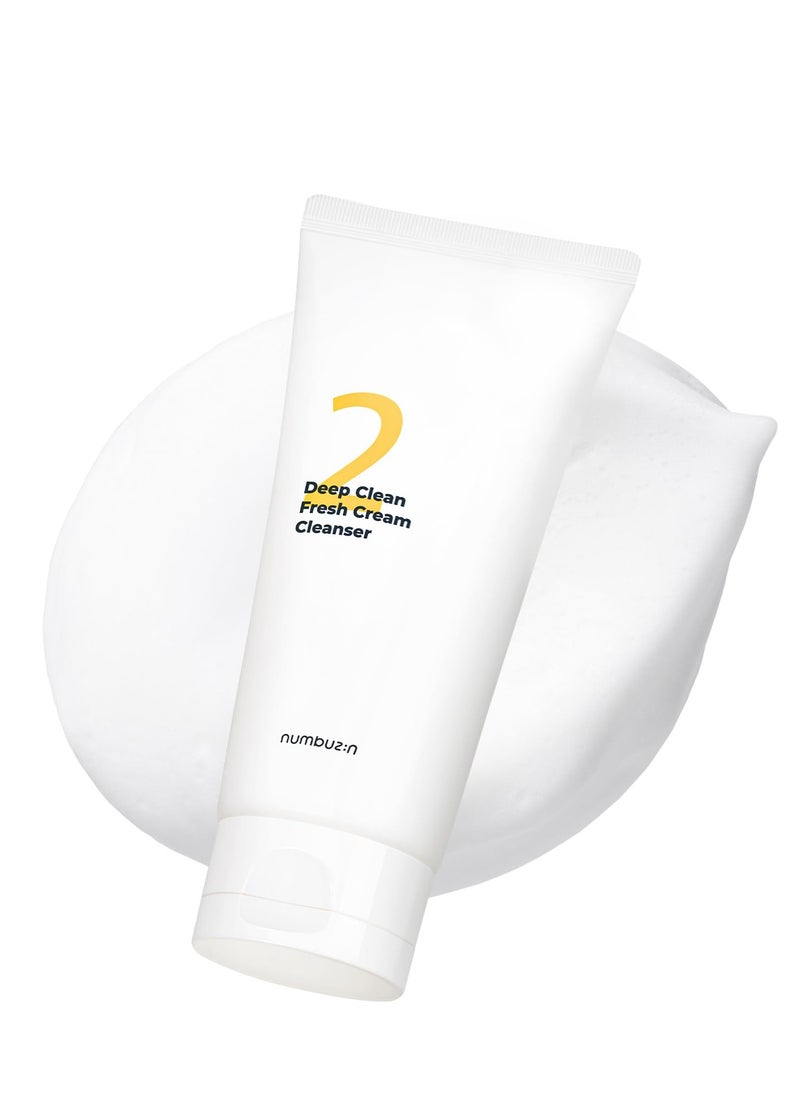 numbuzin numbuzin No.2 Cleansing Foam | Deep Clean Fresh Cream Cleanser | Foam Cleanser, Gentle Exfoliation, Deep Cleansing, Natural Ingredients | Blackheads, Excess Oil, Dead Skin Cells | 4.05 fl. oz. 