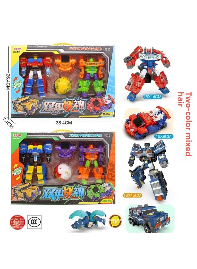Children's Deformation Toy Robot Wasp Ares Dinosaur Boy Autobots Optimus Model School Institutional Gifts-Color:Transformed Double Armor Warrior + Transformed Dinosaur Egg - Image 1