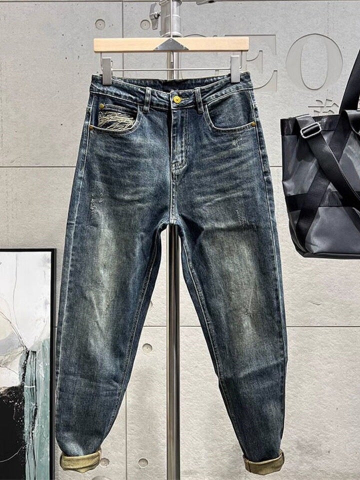 Unisex Classic Denim Jeans Loose Fit Daily Outdoor Wear - Image 2